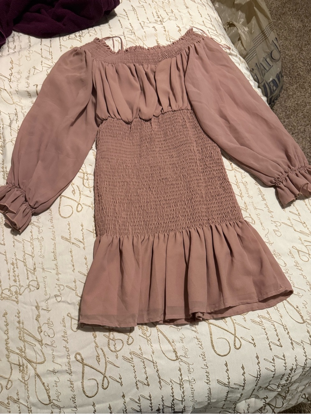 western Off-Shoulder dress in Dusty Mauve